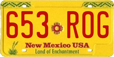 NM license plate 653ROG