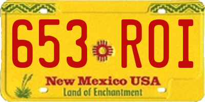 NM license plate 653ROI
