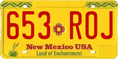 NM license plate 653ROJ