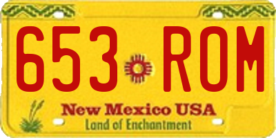 NM license plate 653ROM