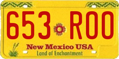 NM license plate 653ROO
