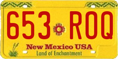 NM license plate 653ROQ