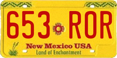 NM license plate 653ROR