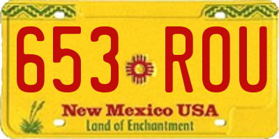 NM license plate 653ROU