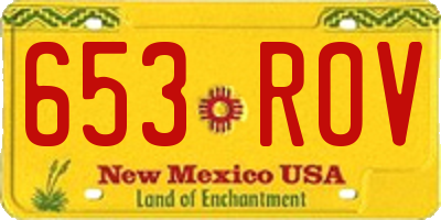 NM license plate 653ROV