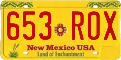 NM license plate 653ROX