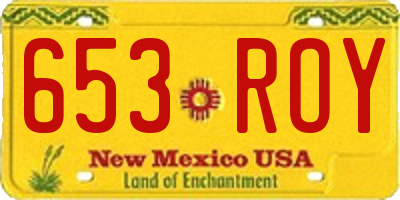 NM license plate 653ROY