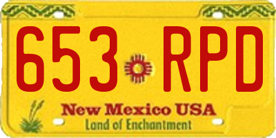 NM license plate 653RPD