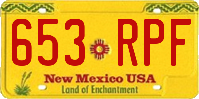 NM license plate 653RPF