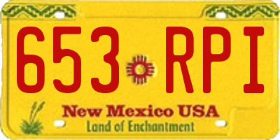 NM license plate 653RPI