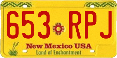 NM license plate 653RPJ