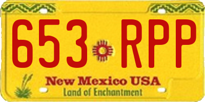 NM license plate 653RPP