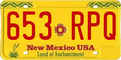 NM license plate 653RPQ