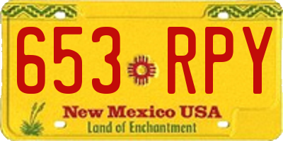 NM license plate 653RPY