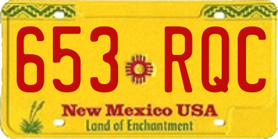 NM license plate 653RQC