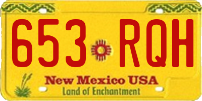 NM license plate 653RQH