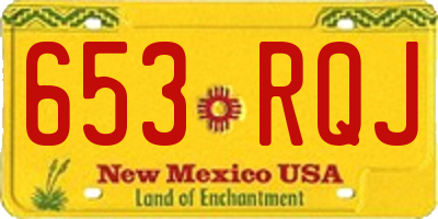 NM license plate 653RQJ