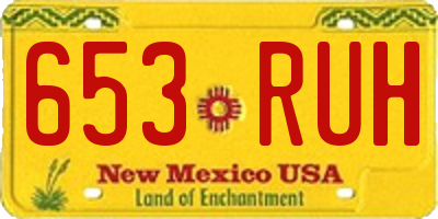 NM license plate 653RUH