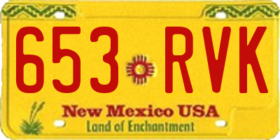 NM license plate 653RVK