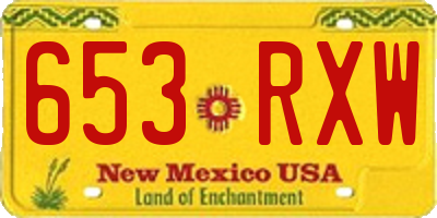 NM license plate 653RXW