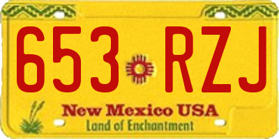 NM license plate 653RZJ