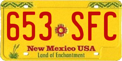 NM license plate 653SFC