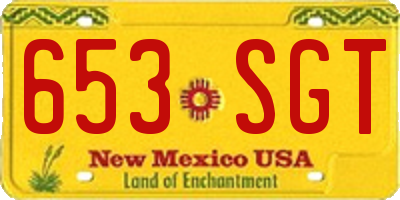 NM license plate 653SGT