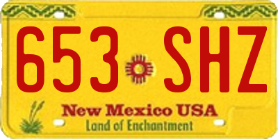 NM license plate 653SHZ