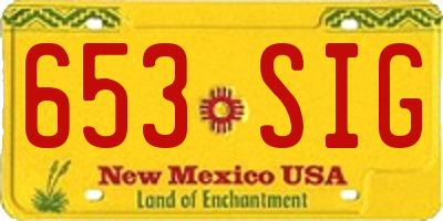NM license plate 653SIG