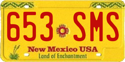 NM license plate 653SMS