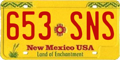 NM license plate 653SNS