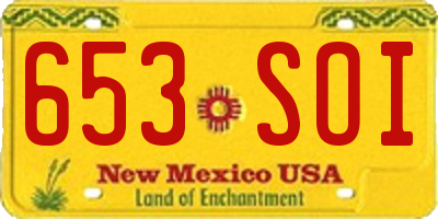 NM license plate 653SOI