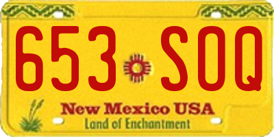 NM license plate 653SOQ