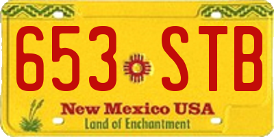 NM license plate 653STB