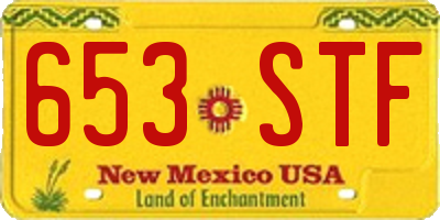 NM license plate 653STF
