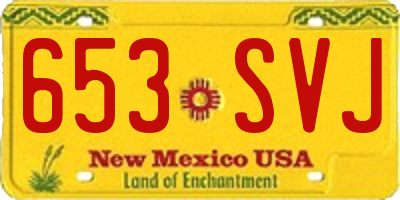 NM license plate 653SVJ