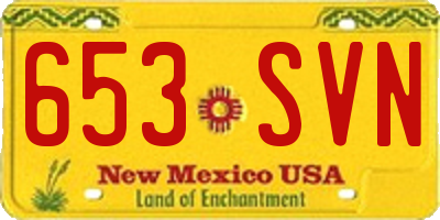 NM license plate 653SVN