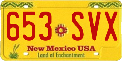 NM license plate 653SVX