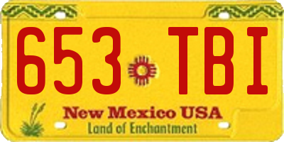 NM license plate 653TBI