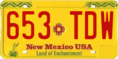 NM license plate 653TDW