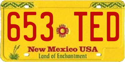 NM license plate 653TED