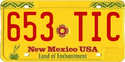 NM license plate 653TIC