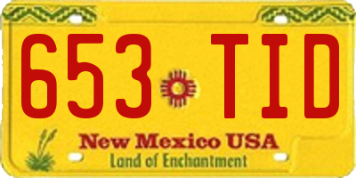 NM license plate 653TID