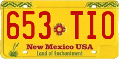 NM license plate 653TIO