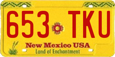 NM license plate 653TKU