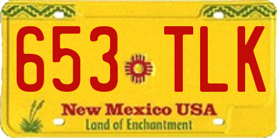 NM license plate 653TLK