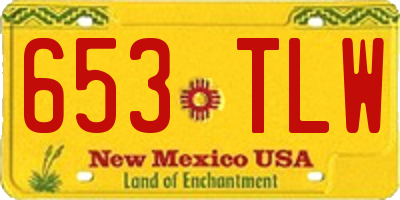 NM license plate 653TLW