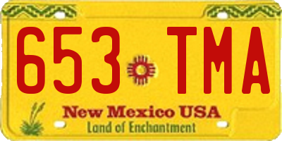 NM license plate 653TMA