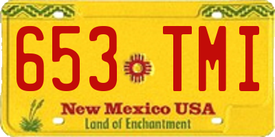 NM license plate 653TMI
