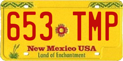 NM license plate 653TMP
